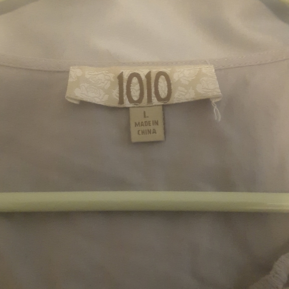 Women's 1010 3/4 Sleeve grey size large top - Picture 2 of 3